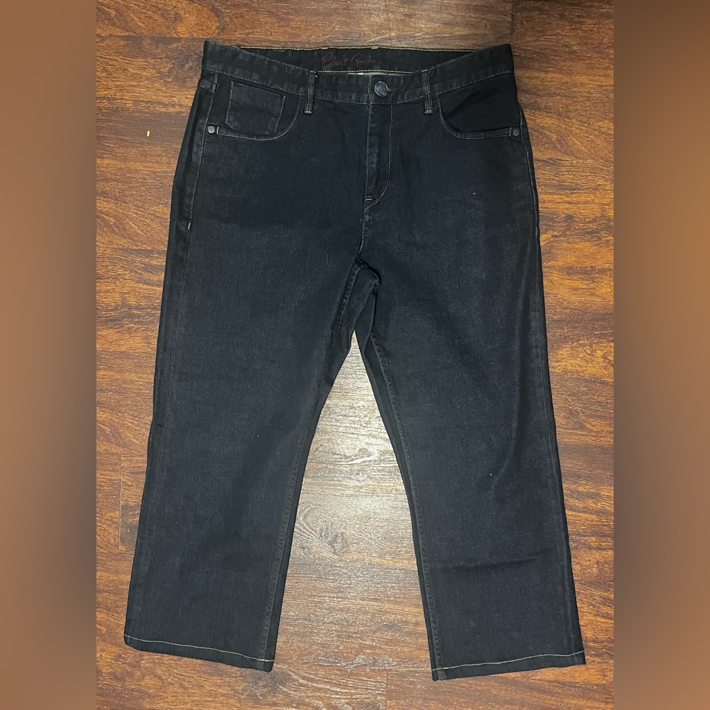 Mens Robert Graham Black Denim Yates Cut Size 34 Preowned